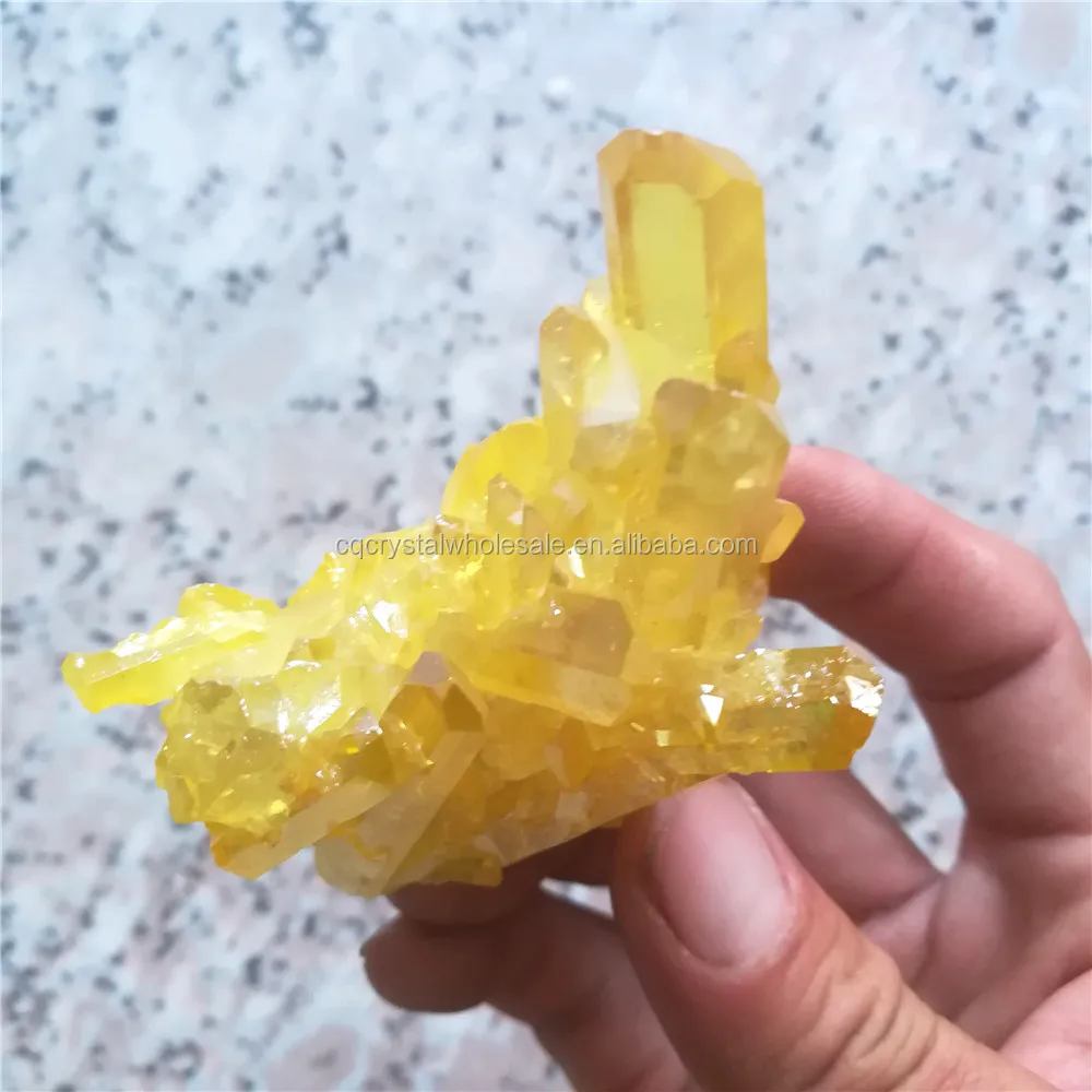 Natural Different Beautiful Color Aura Quartz Crystal Cluster for Decoration