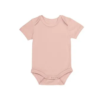 Custom Printing Bamboo Baby Clothing Solid Color Baby Onesie