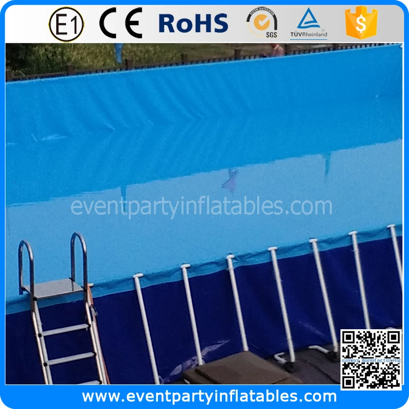 Portable Bracket Canvas Swimming Pool 10x25x1m