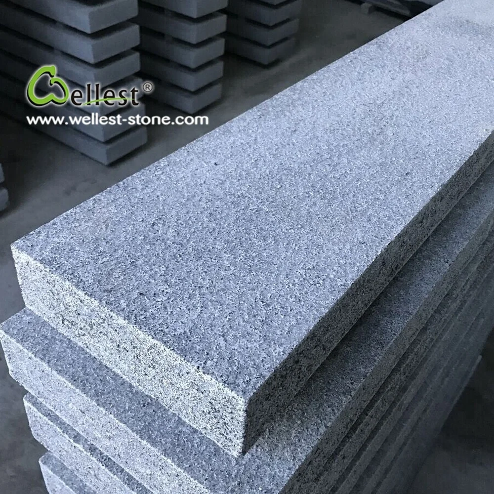 G654 темно-серый гранит огненная стена камни с прямым