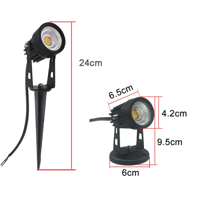 Наружные водонепроницаемые вставные садовые точечные светильники для газона, светодиодный прожектор с шипами 3 Вт