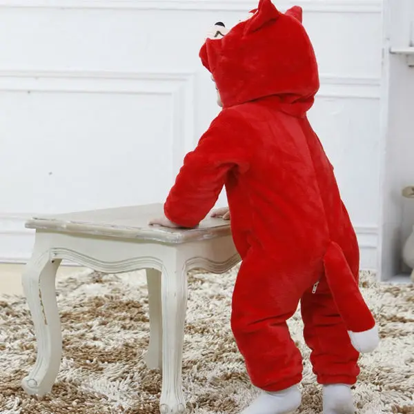 
 Красная лиса ребенок KIGU малыша шерсти животных новорожденный пижамы пижамы костюм Onesie  