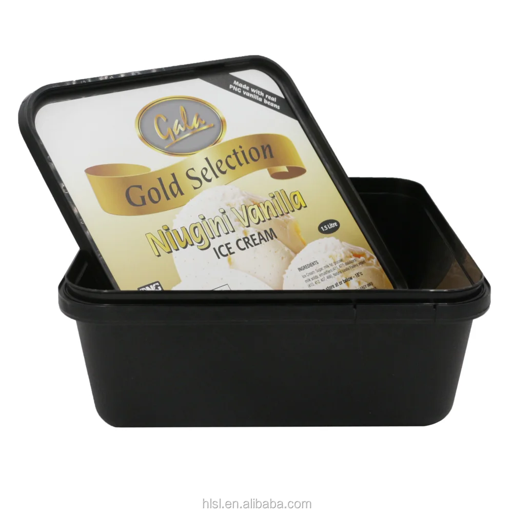 1000ml IML ice cream container .square- HONOKAGE  Honokage IML Container  Plastic Packaging Industrial Co.