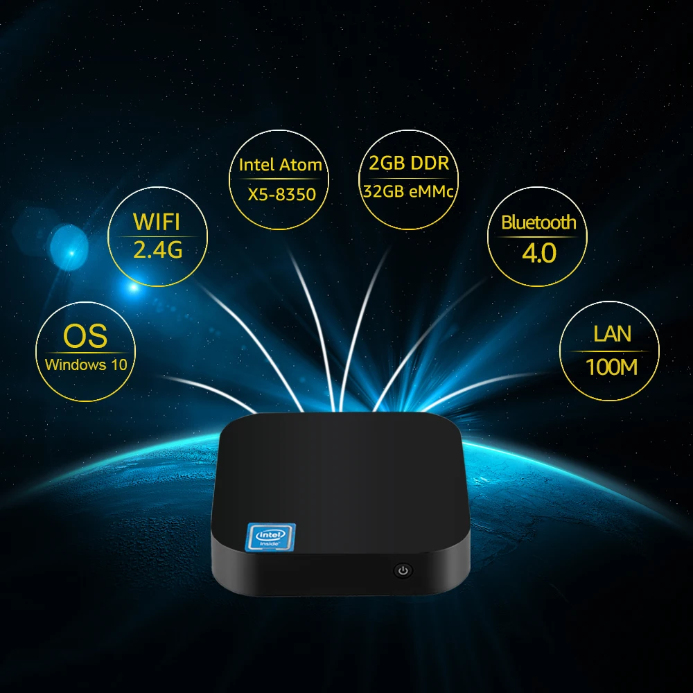 Wintel CX-W8 Pro Wintel W8 Pro Dual Mini Pc Window10 Android 4.4 Z3735F Quad Core 64Bit TV Box 2G/32G