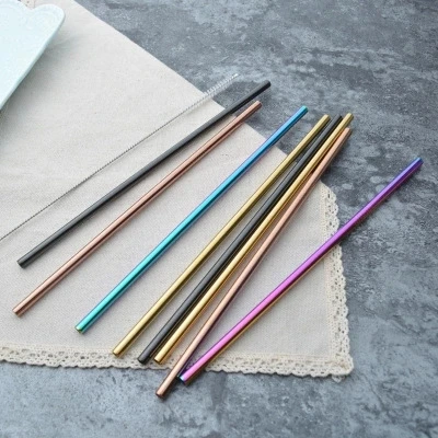 Металлическая многоразовая Питьевая соломинка 304 пищевого класса с ароматом LFGB, 10,5 дюйма