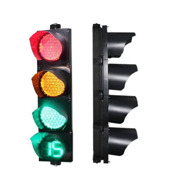 Traffic signal Light with Count Down Timer on Sale 200mm 4 Aspects Traffic Light with Countdown Timer Price
