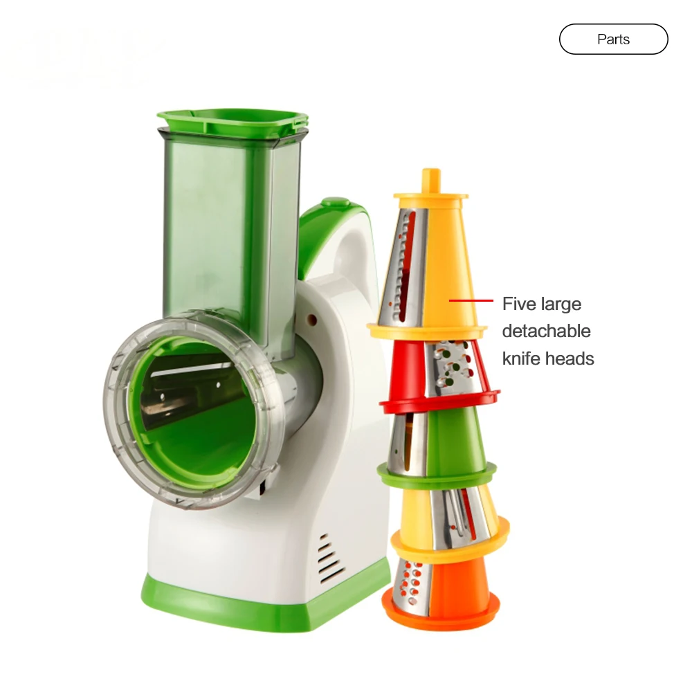 Perfect 5 in 1 Mini Electric Stainless Steel Blade Vegetable Chopper Fruit Cutter Food and Ice Cream Shred Slicer & Salad Maker