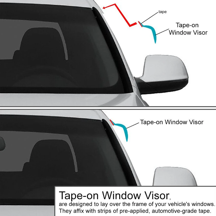 Car Window Visor Sign Alibaba.com: Car Windows Visor Sun Rain Guard with Chrome Strip, 1 ...