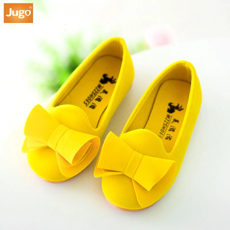 Детская обувь в корейском стиле с узелком-бабочкой и плоской подошвой для девочек