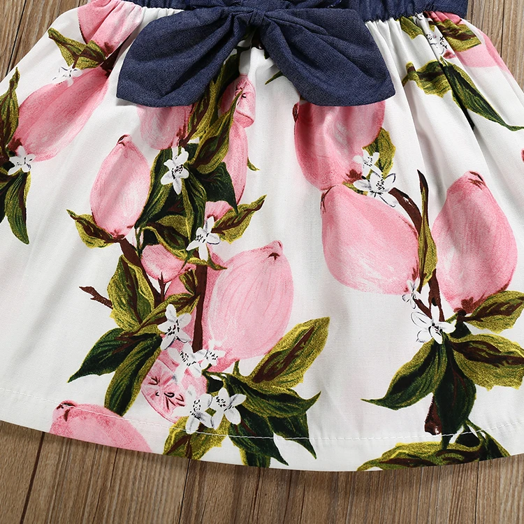 Летние платья для девочек, детские футболки с круглым вырезом и платье из денима без рукавов в стиле пэчворк для девочек высокого качества; Праздничное платье; Для возраста 6 лет летнее платье для девочек пляжные платья