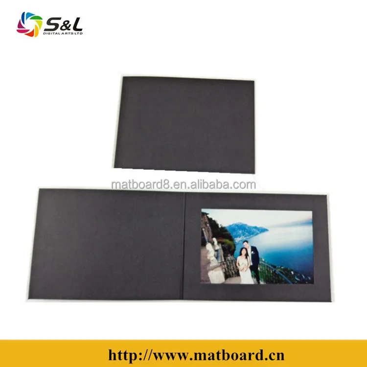 4x6 5x7 8x10 8x12 A4 Matboard Linen Paper Photo Frame Holder with Paper Slip Elegant Photo Folders