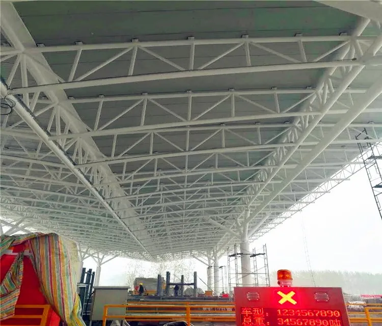 Large Span Prefabricated Steel Structure Construction Steel Space Frame Bolt Ball Joint Toll Station