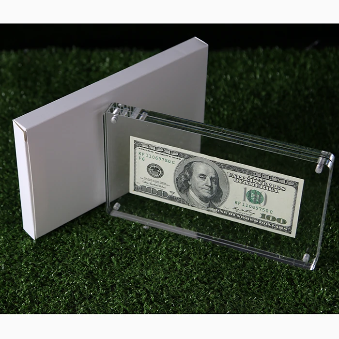 Acrylic Clear Display Frame for Bank Notes Cards and photos NO NOTES INCLUDED