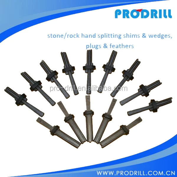 Plug and Feather Wedges Traditional Splitting Wedge and Shims Plug and Feathers for Breaking Rock