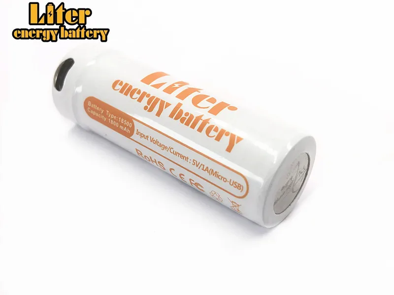 18500 usb 1800mAh usb 3,7 v перезаряжаемый литий-ионный аккумулятор для камеры