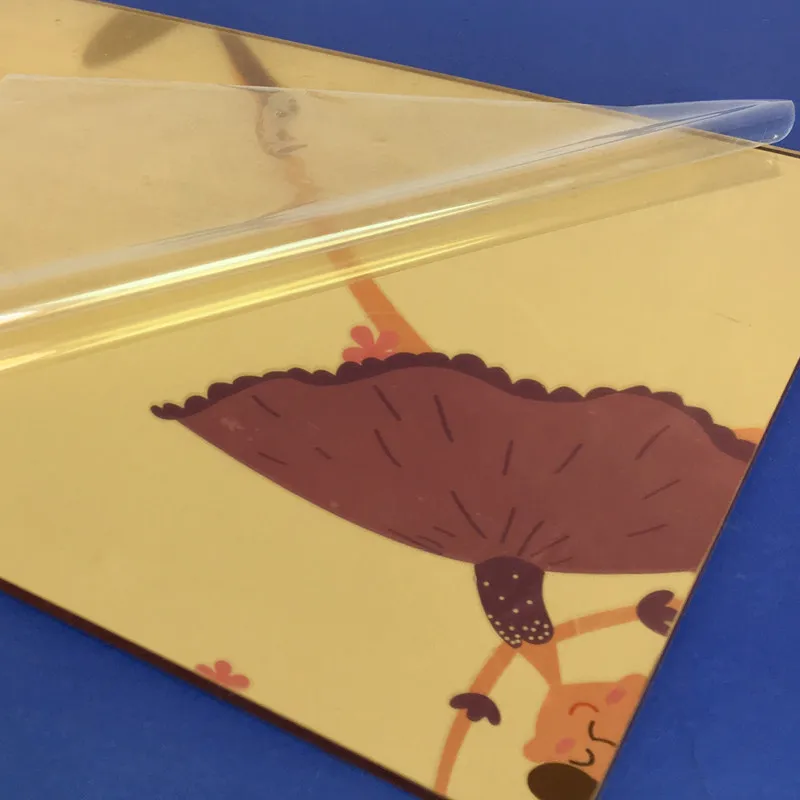 plastic acrylic square gold mirror sheet