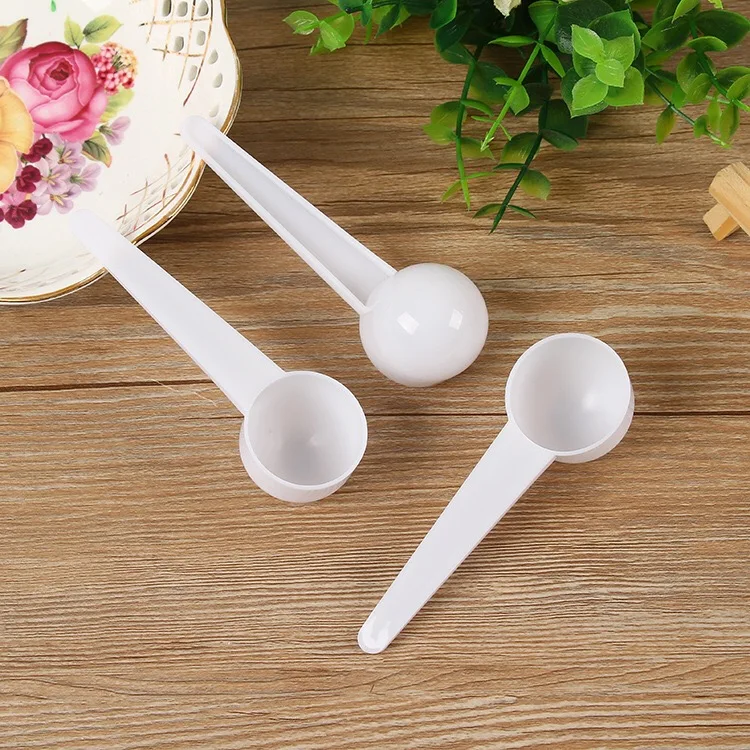 100pack 5g10ml Plastic Measuring Spoons In White Blue Transparent