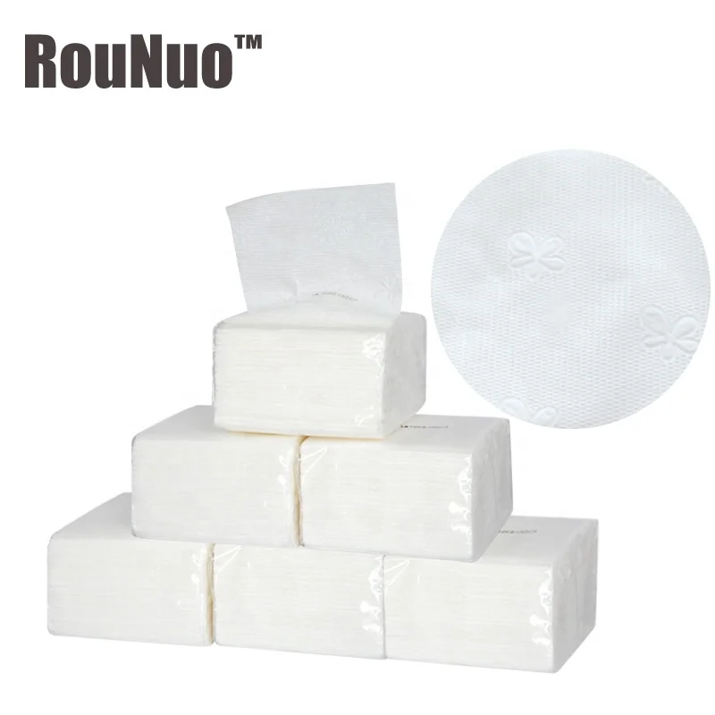 Rounuo 100% древесной массы белый 1 слой биоразлагаемые тиснением обеденный стол салфетка бумажная коробка