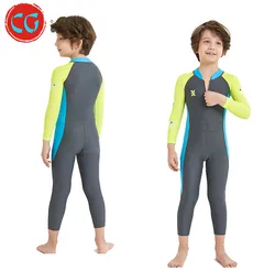 Модная детская гидрокостюм неопрена тела с длинным рукавом ребенка подводного плавания серфинга-ап. слитный женский купальник с защитой от солнца для водных видов спорта