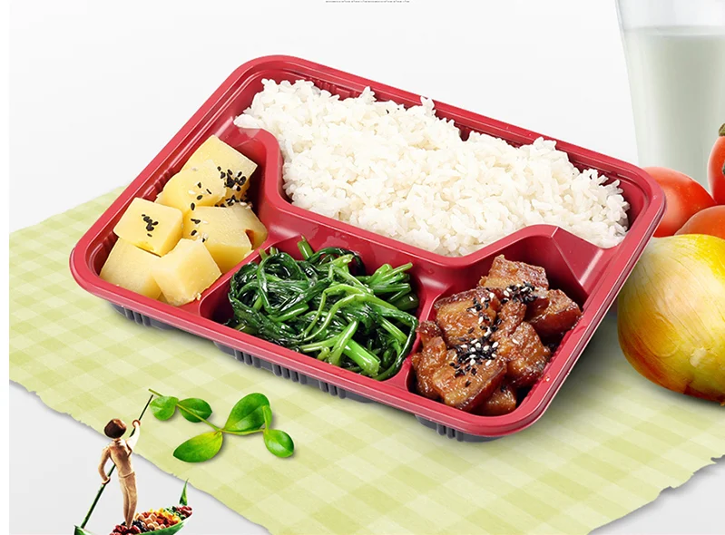 3 Compartment Takeaway Microwavable Container Disposable Plastic Food ...