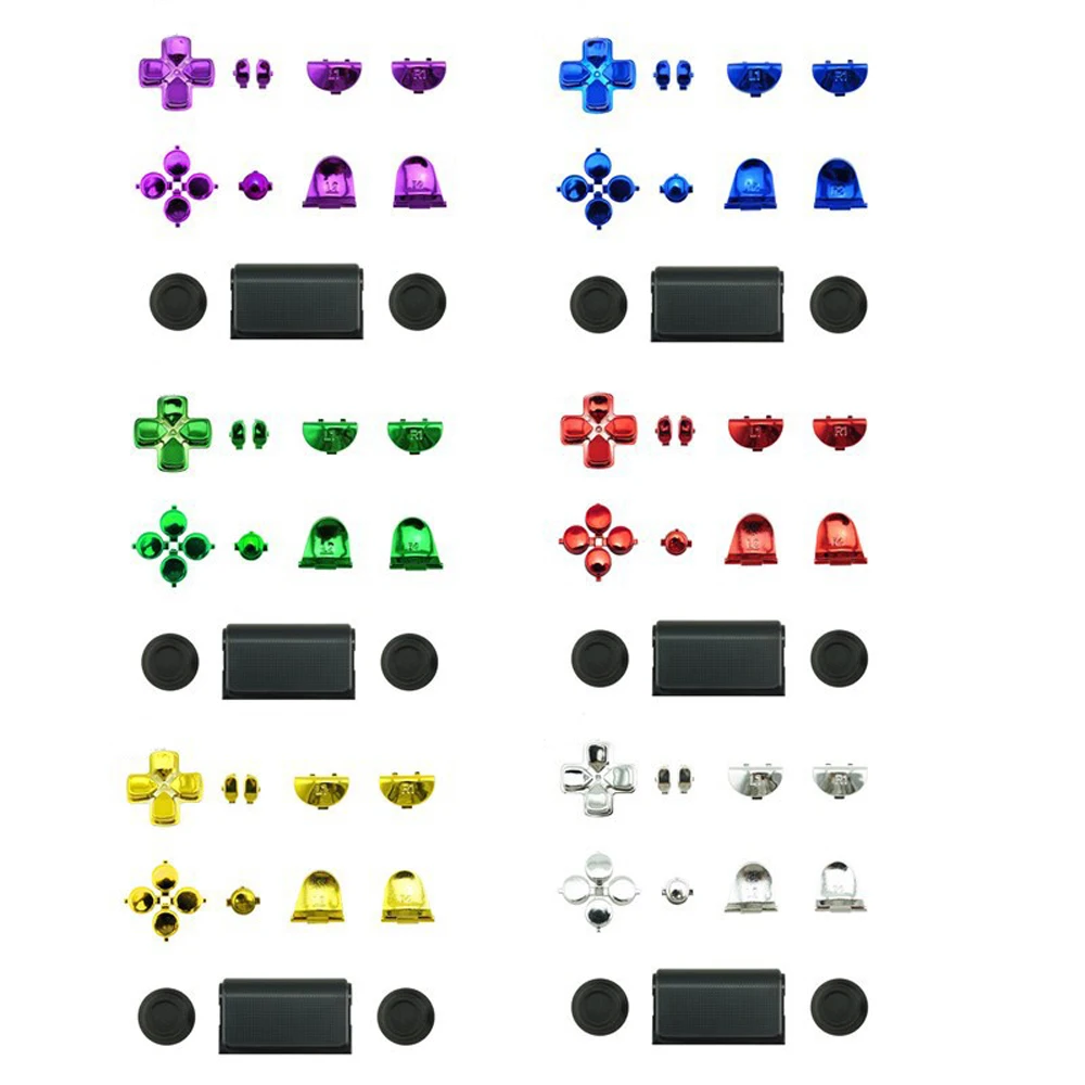 Source Chrome Button Set Mod Kit For PS4 Slim for Sony Playstation 4 Controller Buttons Replacement on