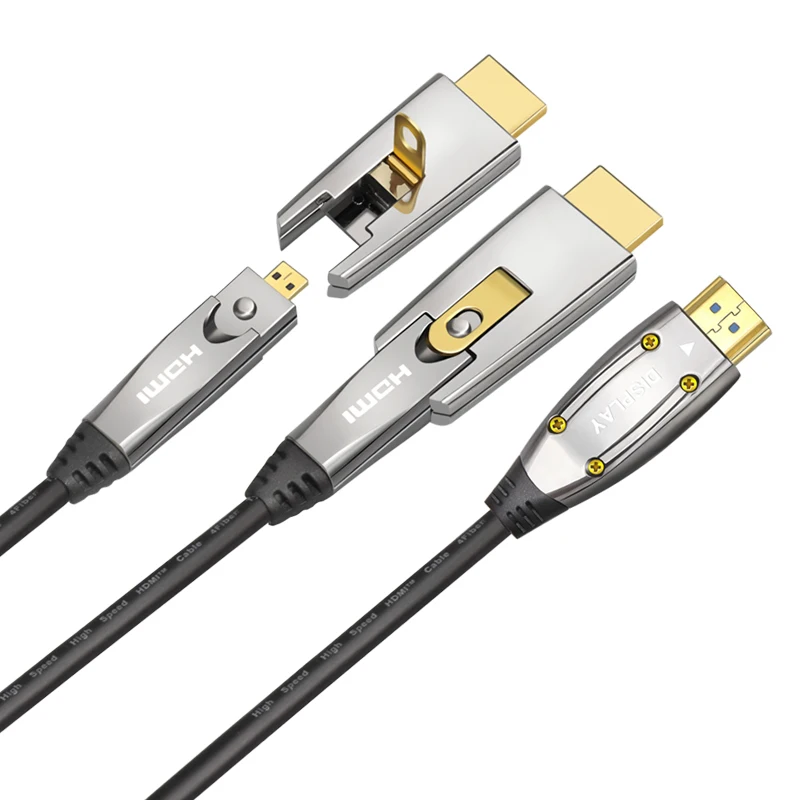 Xanuan HDMI волоконно-оптический кабель 100 футов 4K HDR 60 Гц ARC HDCP2.2, 3D, 18 Гбит/с Подвыборка 4:4:4 с двойным микро HDMI для Apple tv