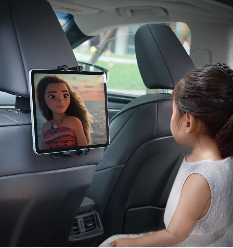 Подголовник для планшета, держатель для автомобильного заднего сиденья, автомобильное крепление для детей с регулируемым ремешком, универсальный, совместимый с экраном 4-12,9\