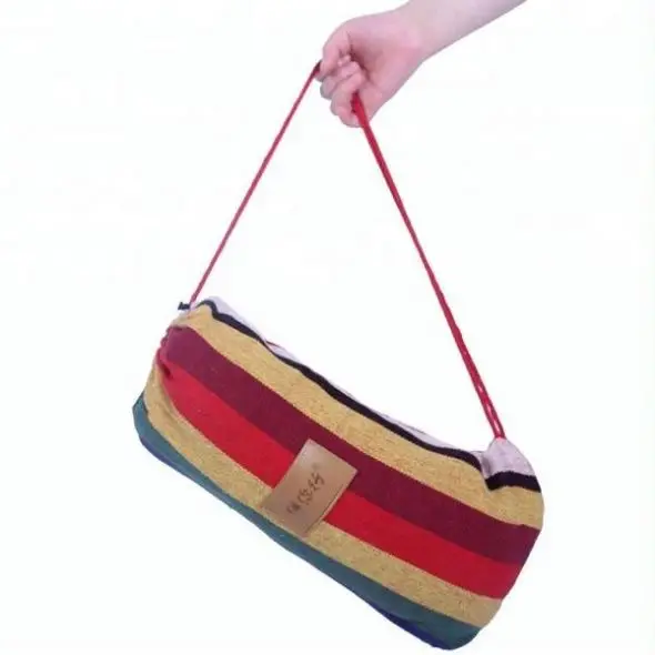 Холщовый гамак-кровать, складной двойной подвесной нейлоновый портативный гамак для кемпинга, оптом