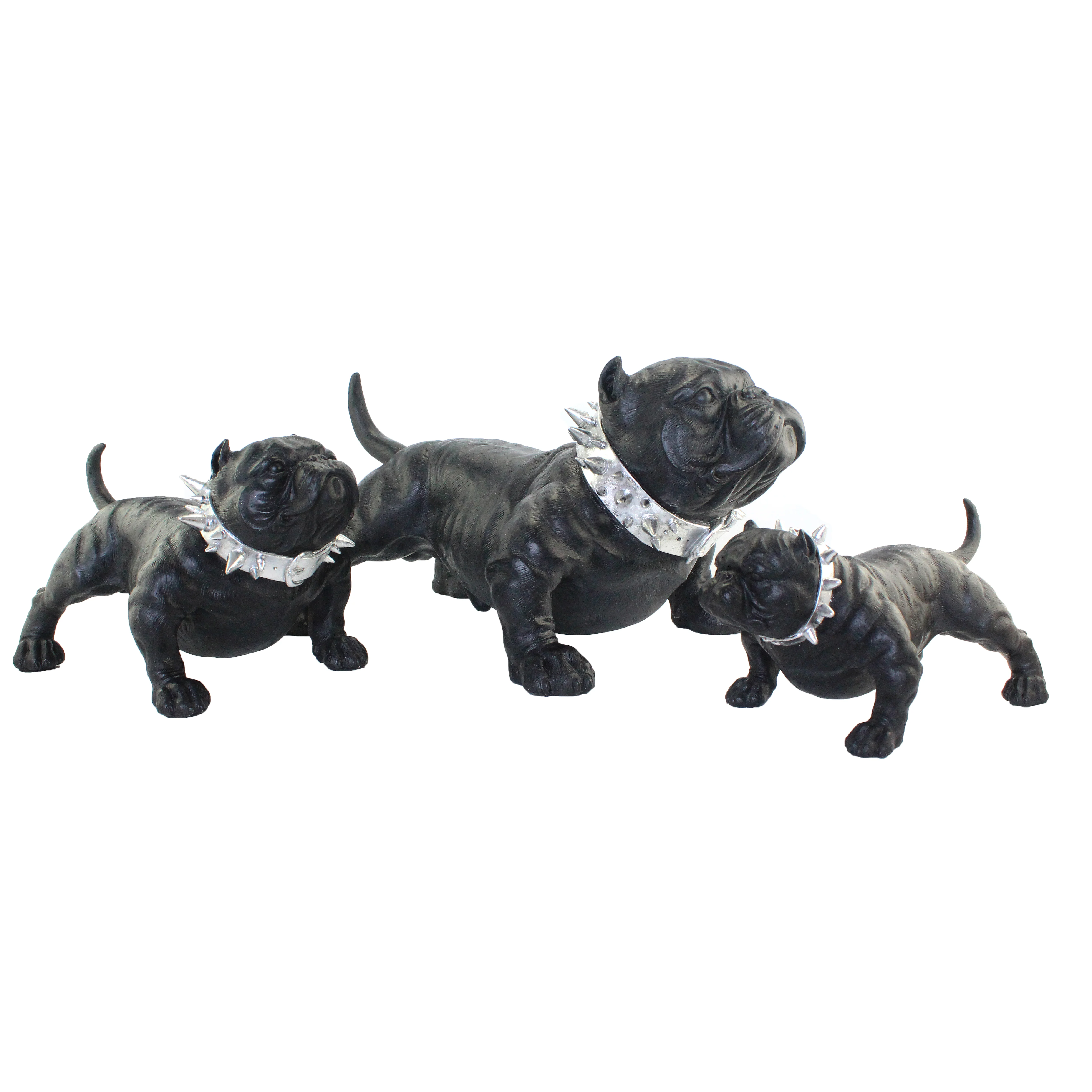 Resin Dog Figurine Statue Black English French Bulldog Statue