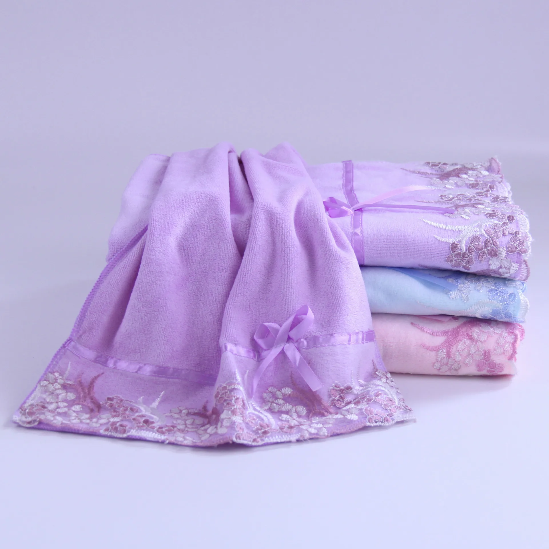 Microfiber Towel Set 400gsm Terry Cloth for Bed & Bath Quick-Dry Plain Square Design for Beach or Hotel Use for Adults