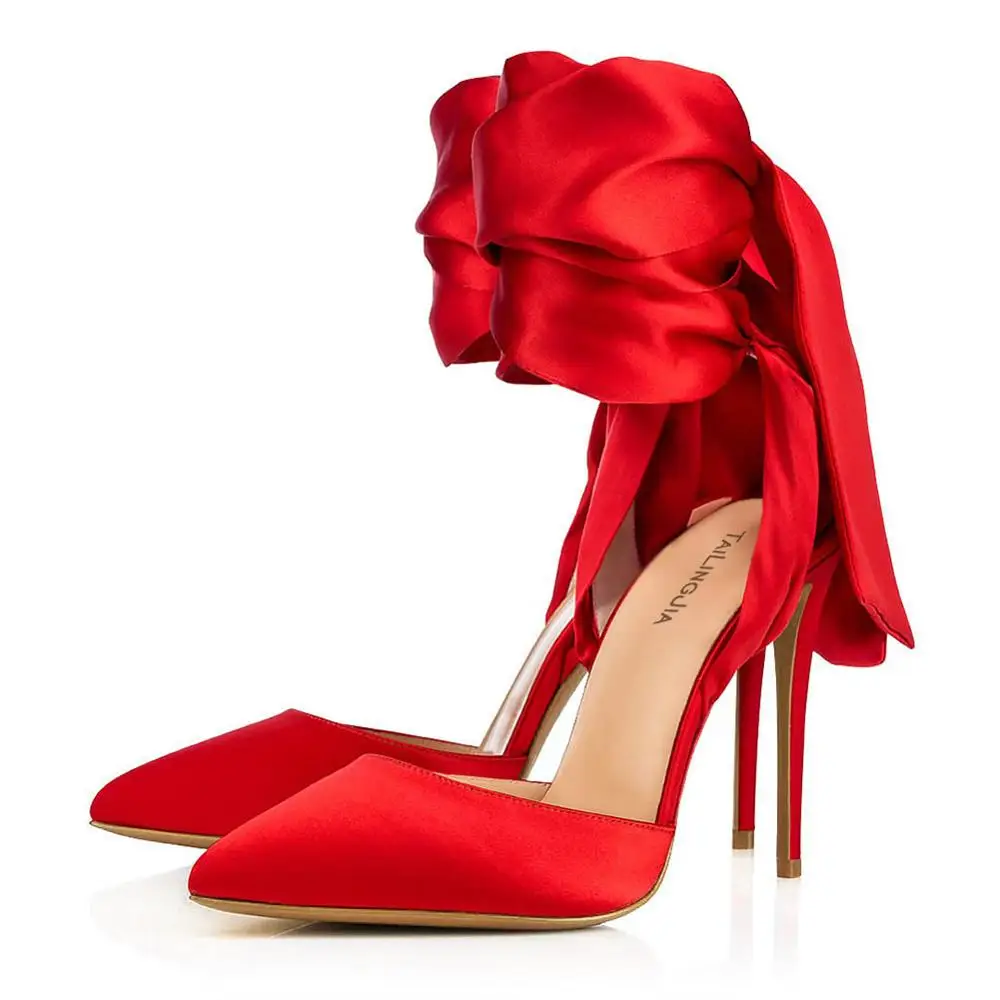 Women Pointed Toe Elegant Stilettos Ladies Red Satin Party High Heels Pumps  - Buy Party High Heels Pumps,Women Pointed Toe High Heels,Ladies Satin High  Heels Product on Alibaba.com