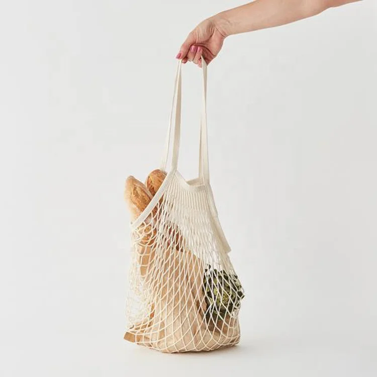 Authentic Fruit Design Reusable Cotton Mesh Bag France Market Fashionable Knitted String Net Shopping Bag Made in China Factory