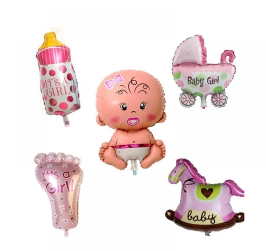 5Pcs/Set Boy Girl Baby Shower Christening Foil Balloons Party Decoration Kids sa