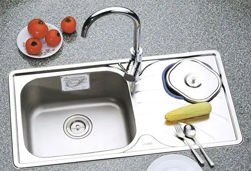 2022 Modern Stainless Steel Kitchen Vegetable Single Bowl Sink with Dustbin