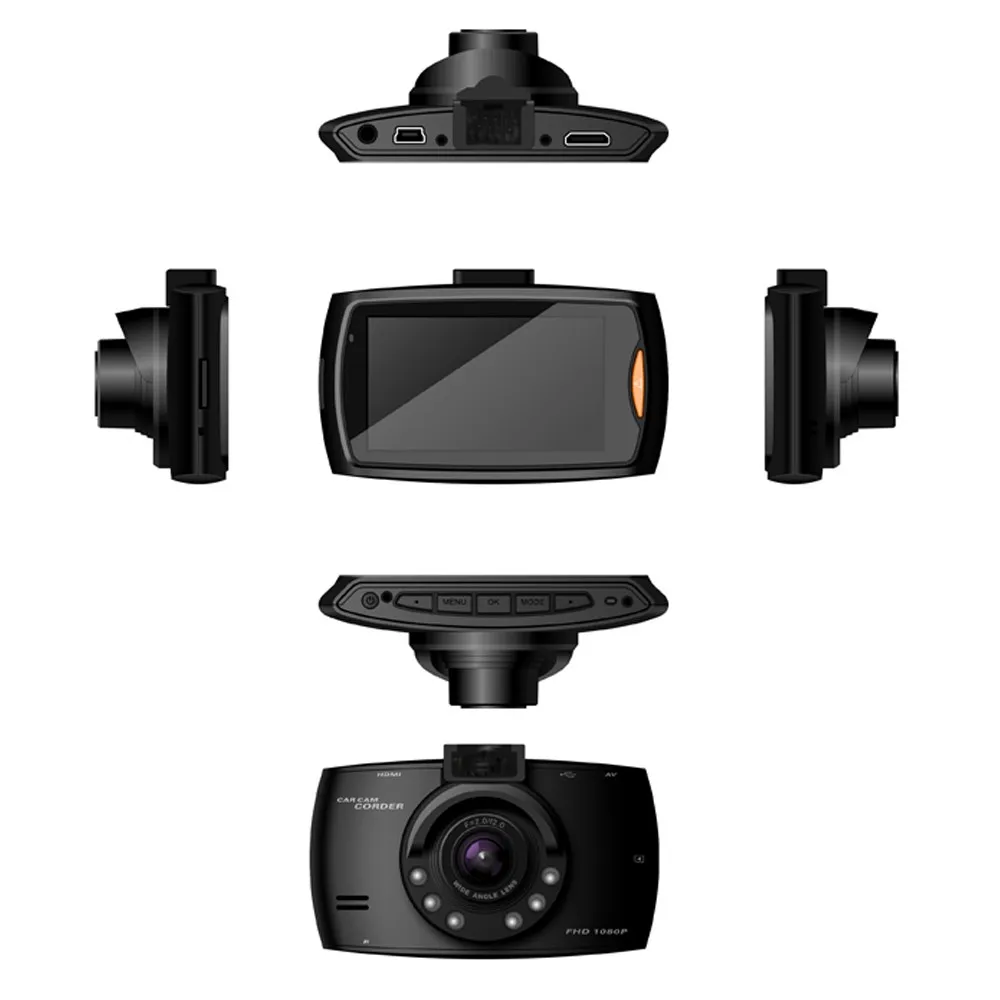 Dash Cam 4 Canali 1080P, Schermo Da 3 Pollici, Visione A 360°, Visione Notturna A Infrarossi, Sensore G, Per Auto, Camion, Veicoli