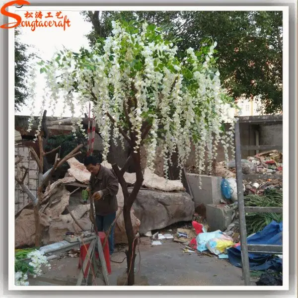 Садовая шелковая ткань искусственный цветок глицинии из стекловолокна большие наружные искусственные ветки для украшения
