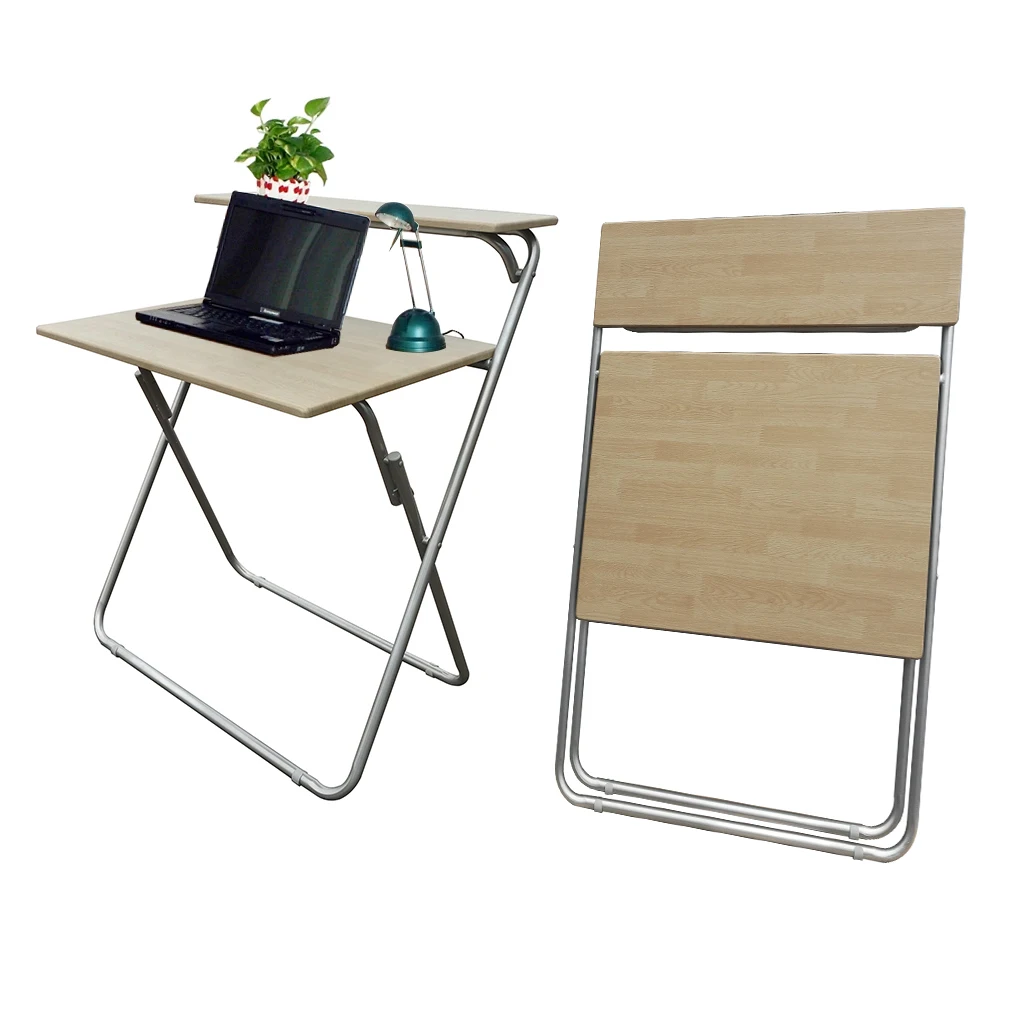 
 Готовые деревянные Топ металлические ножки складывание компьютерное стол в собранном виде складные столы с местом для хранения полки для продажи  