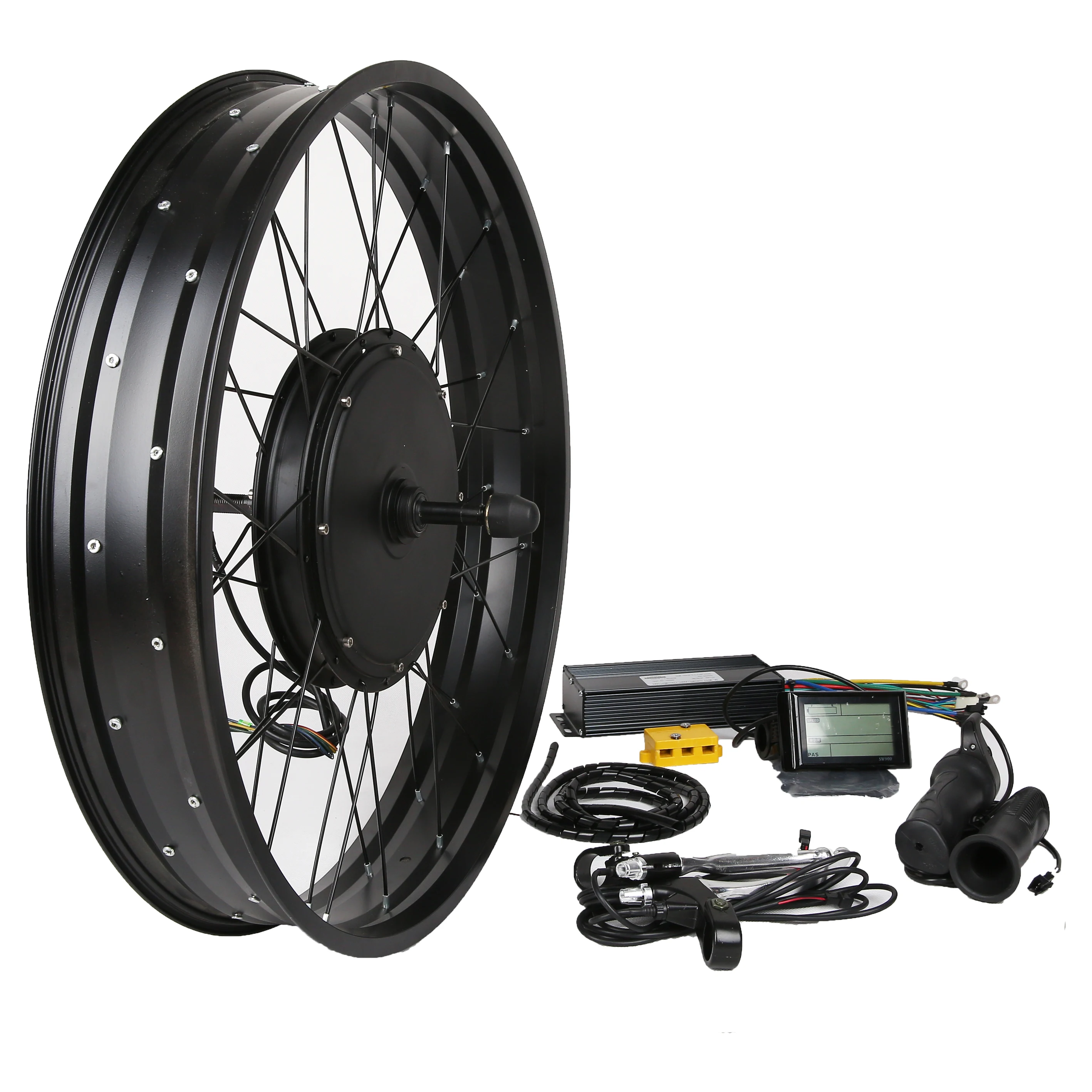 48V 1500W Ebike Front Wheel Conversion Kit - 24" Fat Tire Hub Motor With SW900 LCD