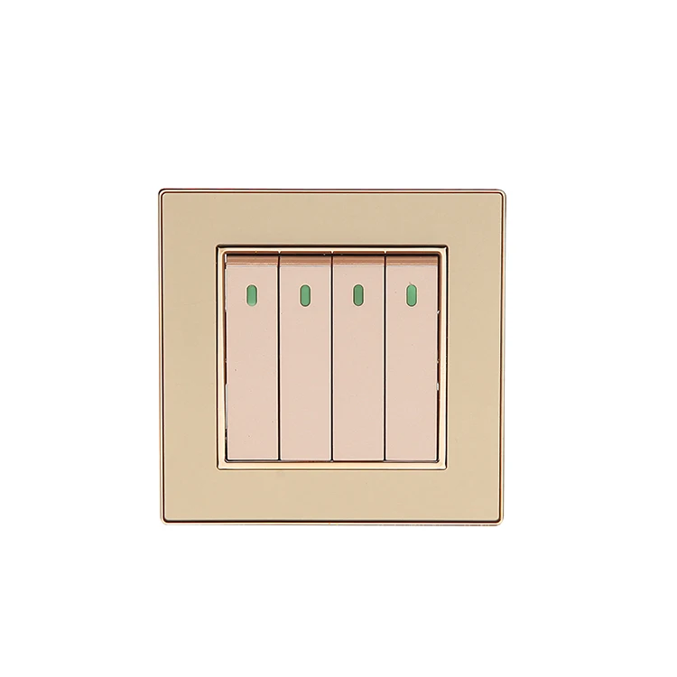 Acrylic Series Electrical Britain Outlet Control Push Button Panel Switch 1/2/3/4 Gang 1 Way UK Wall Switch