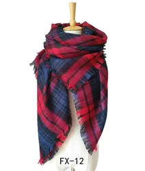 Квадратный шарф в клетку из кашемира 140 см