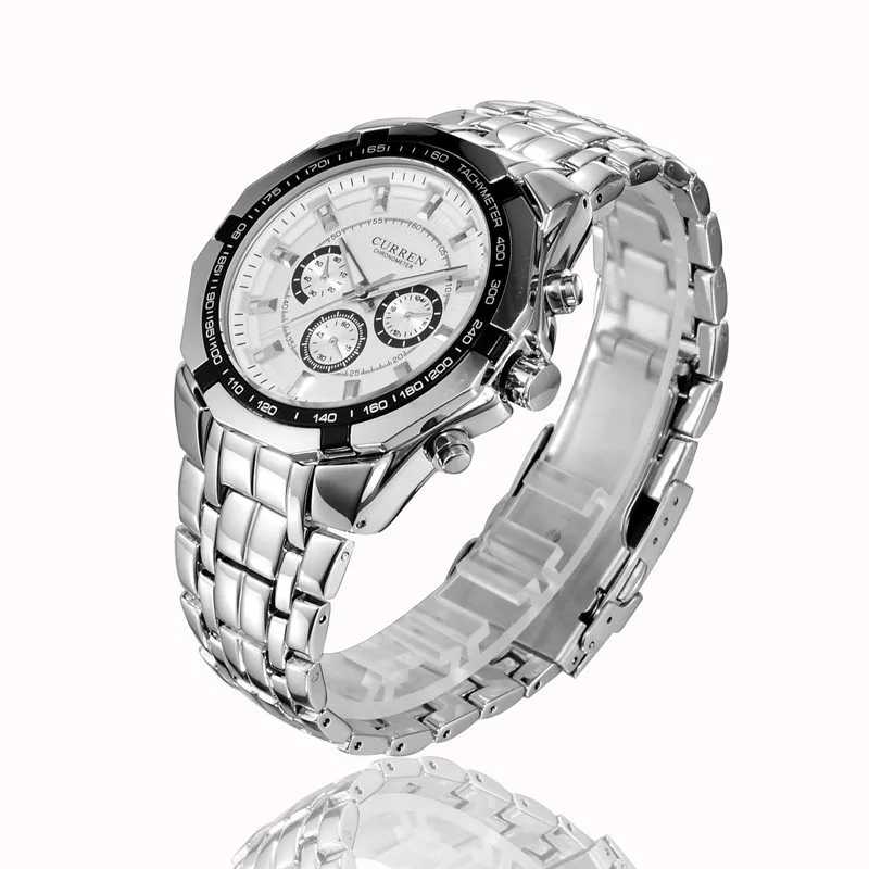 CURREN 8084 Men's Luxury Chronograph Watch - Waterproof Stainless