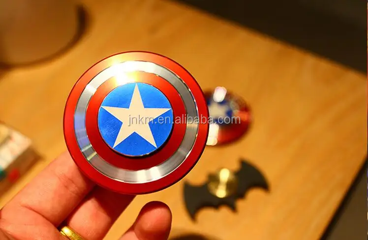Hand Fidget Toy Captain America Shield Hand Spinner Metal Finger Stress Reduce Hand Finger Spinner