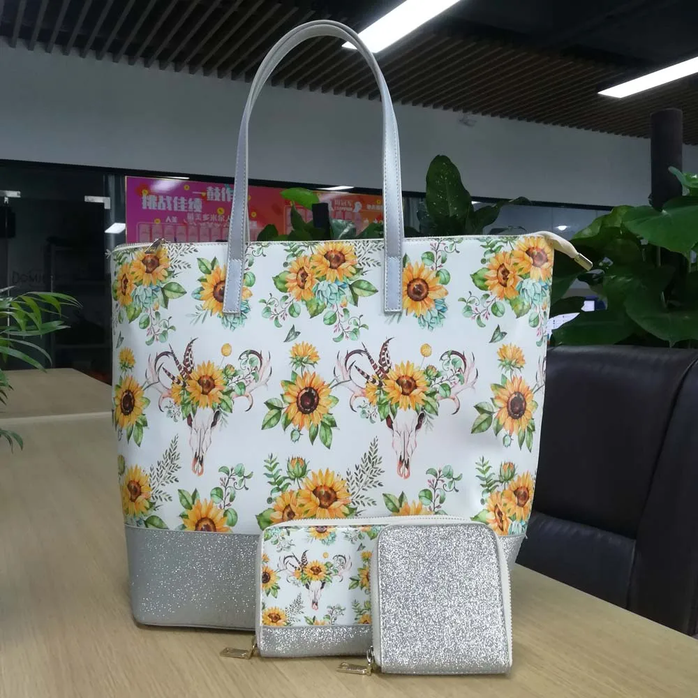Sunflower Handbag 3 In 1 Set Three Pieces Set Tote Bag With Matching Wallet  And Card Holder Dom1071278 - Buy Sunflower Handbag Set,Three Pieces Set,Tote  Bag With Matching Wallet And Card Holder