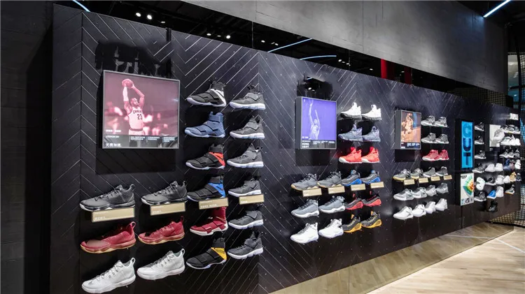 Basketball Shoe Display Racks Customized Sport Wear Shop Design