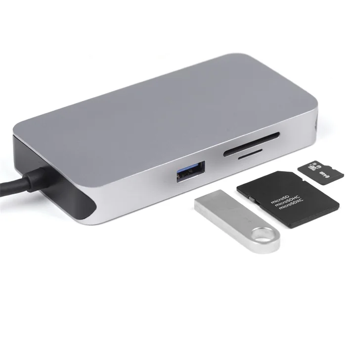 9 в 1 Модернизированная версия алюминиевый тип-c адаптер с Thunderbolt 3 4kHD USB C концентратором