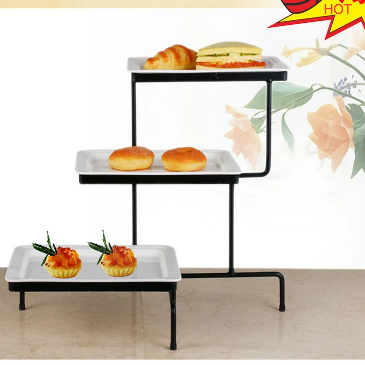 3 Tiers Ceramic Buffet Stand Display Wedding Cake Food Stand