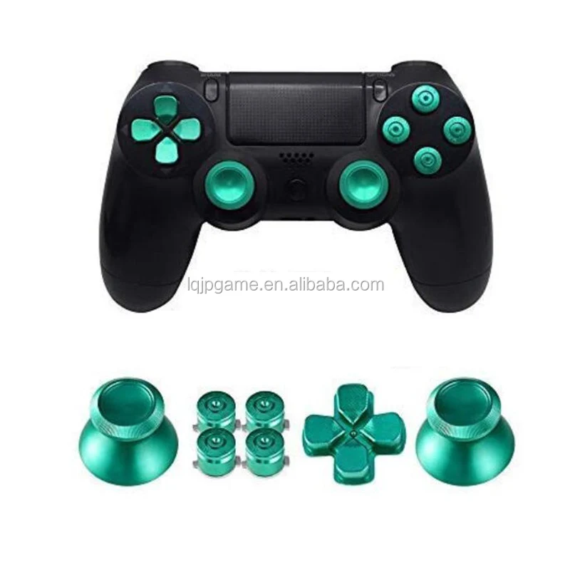 Gold Ps4 Controller Buttons Replacement Joystick Thumbsticks Kit Metal Bullet with ABXY Bullet Buttons and D-pad for Playstation 4 PS4 Controller Gamepad 
