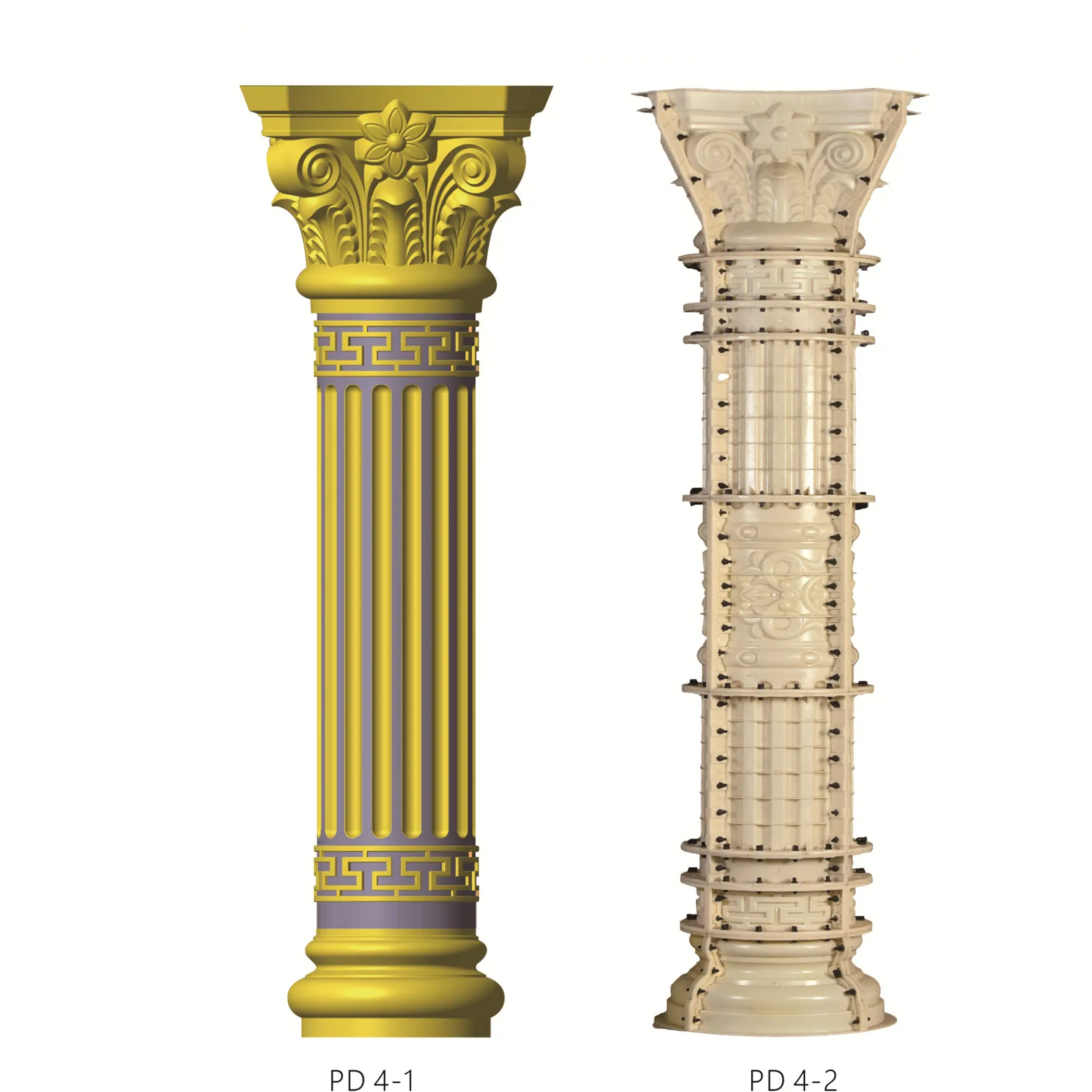 Strumenti artigianali Colonna in acrilico a strisce lunghe Colonna romana  Stampi per candele Cilindro in plastica Kit per la creazione di costole