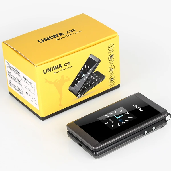 UNIWA X28 2G SOS Function Old Man China Keypad Flip Mobile Phone