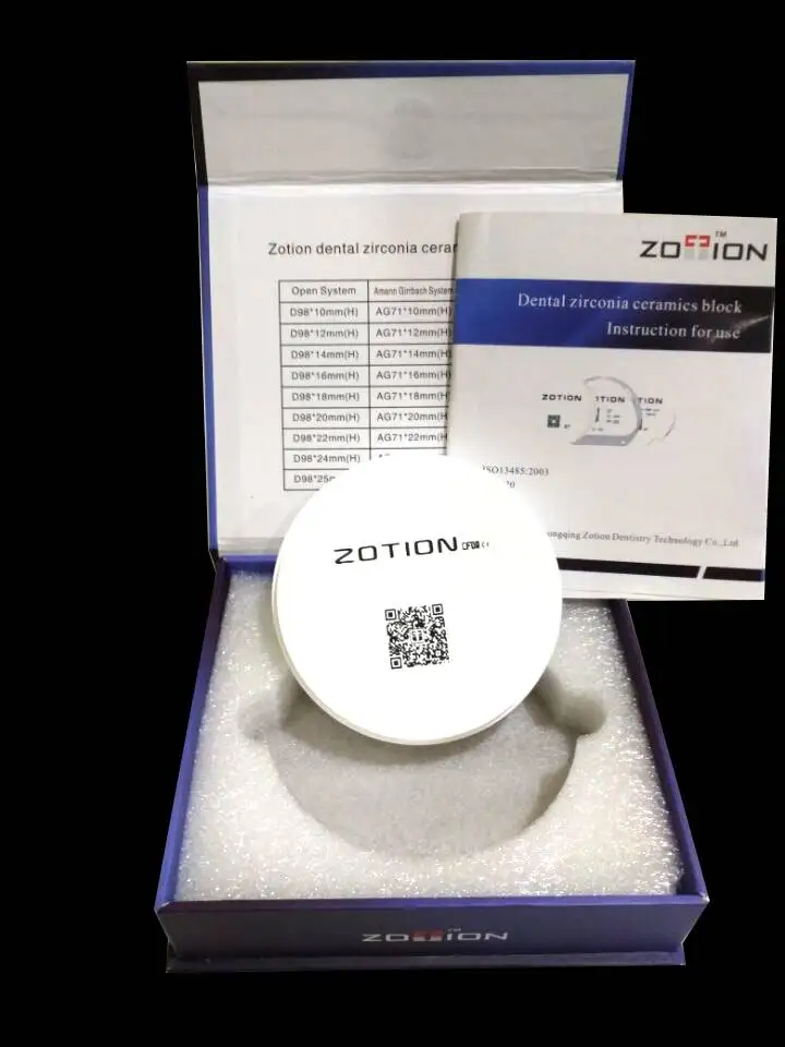 
 Китай zotion cad cam стоматологический циркониевый диск  